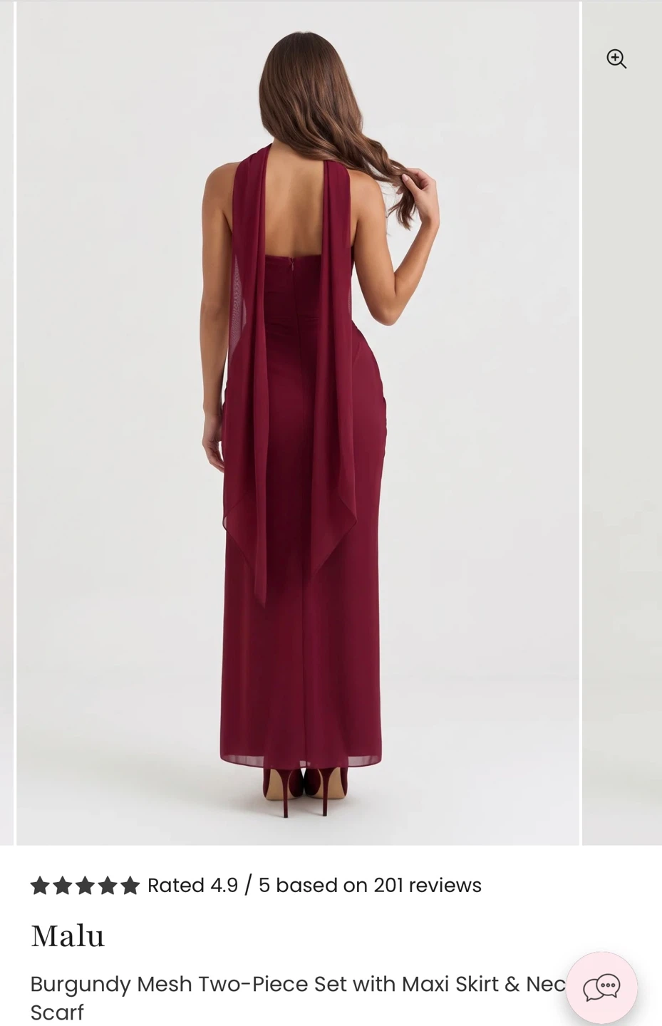 BNWT - Almond Must Malu Burgundy Mesh Two-Piece Maxi Set - photo 2