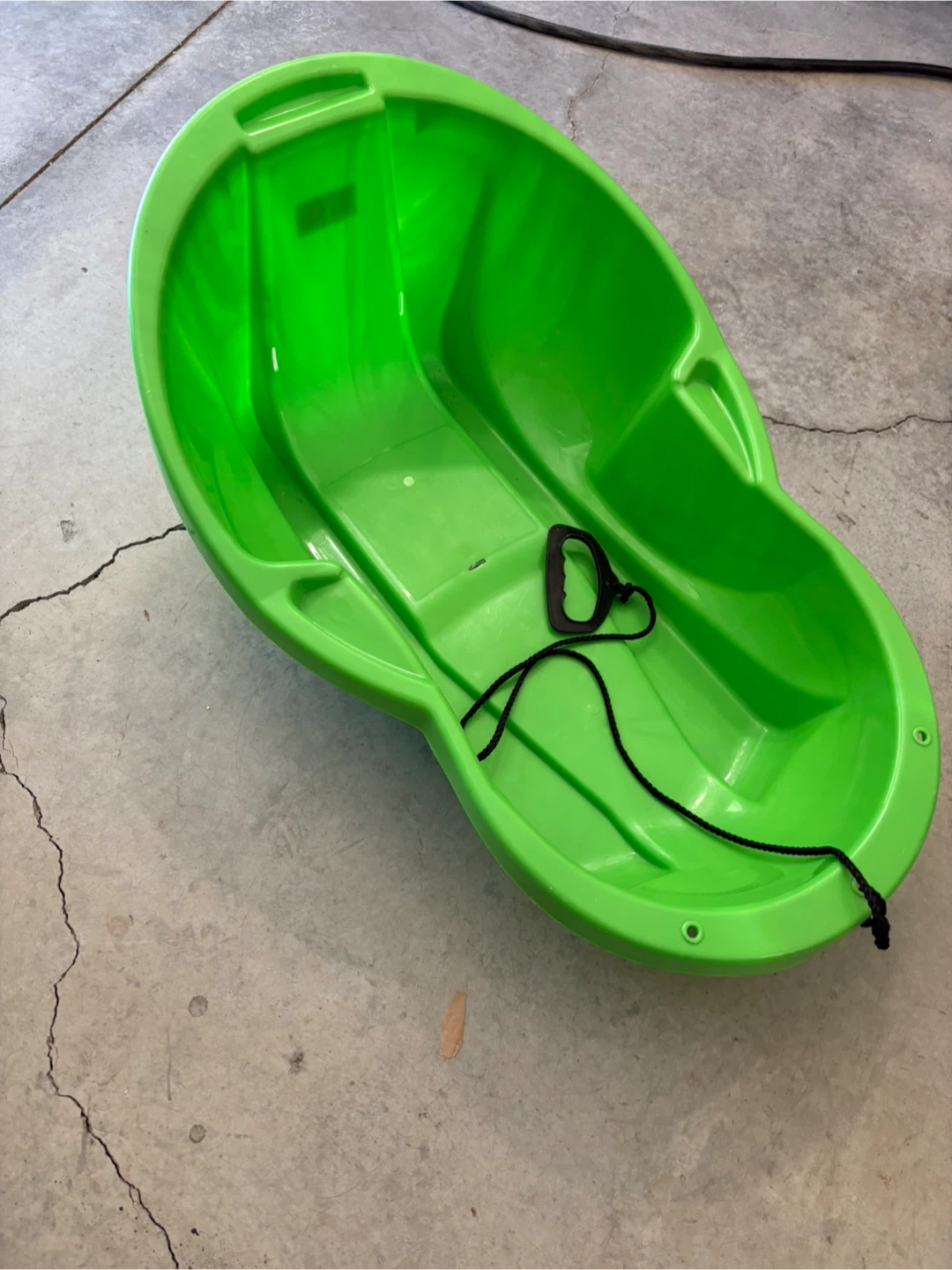 Green Plastic Kids Toboggan Sled