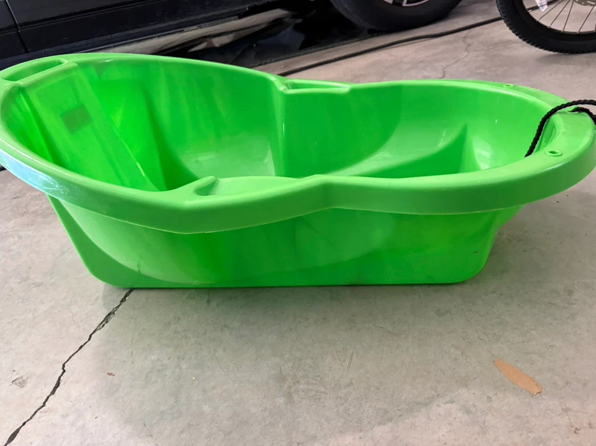 Green Plastic Kids Toboggan Sled - photo 2