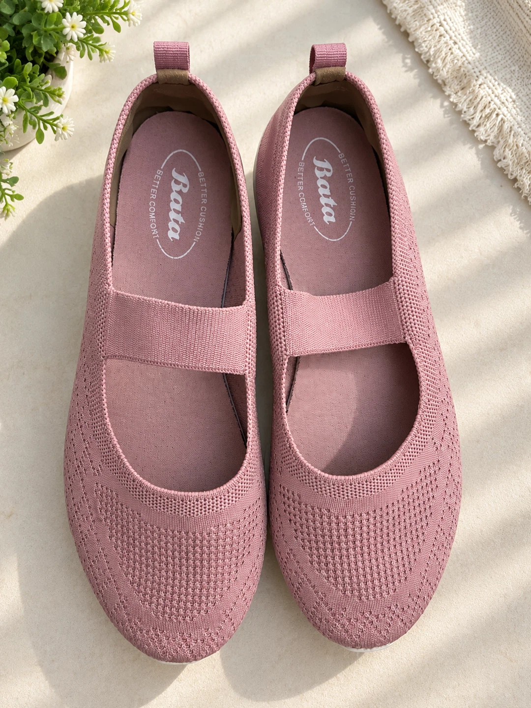 Bata Pink Knit Mary Jane Flats - photo 2