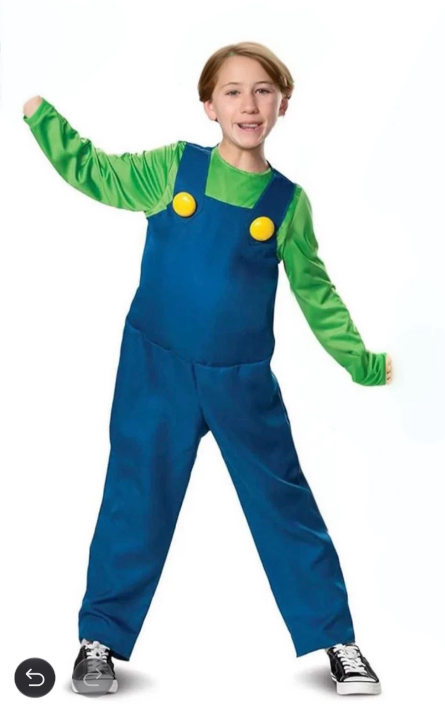 Luigi Costume from Super Mario Brothers kids size Medium / 7-8 - photo 5