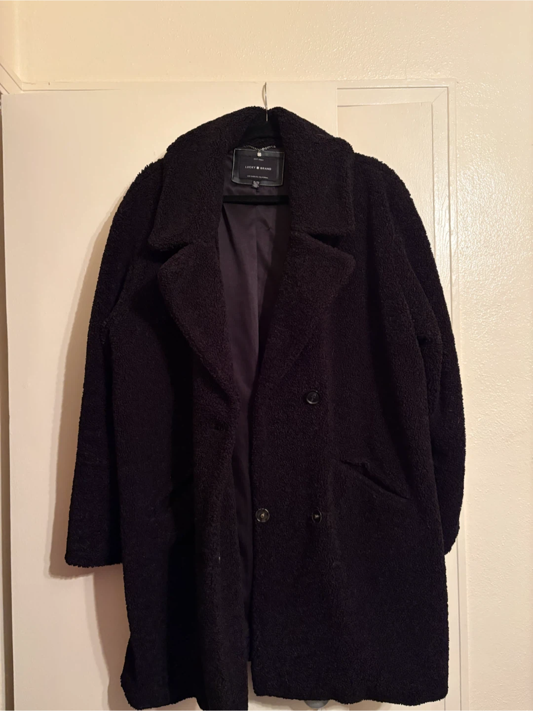 Lucky Brand Black Teddy Coat
