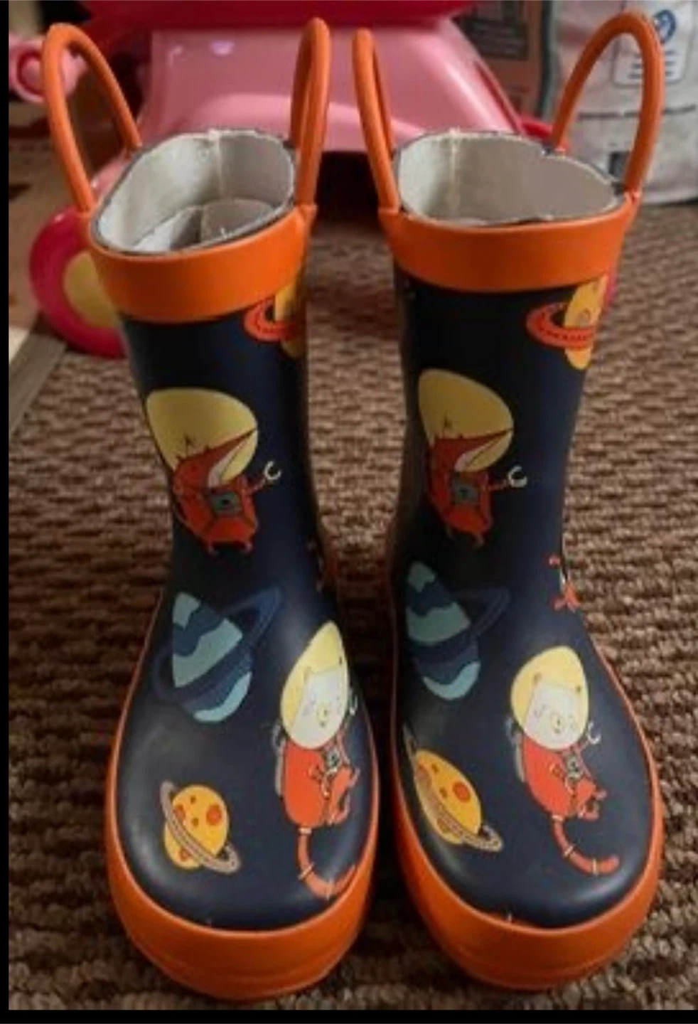 TideWe Kids Space Print Rain Boots ~ Size 7T