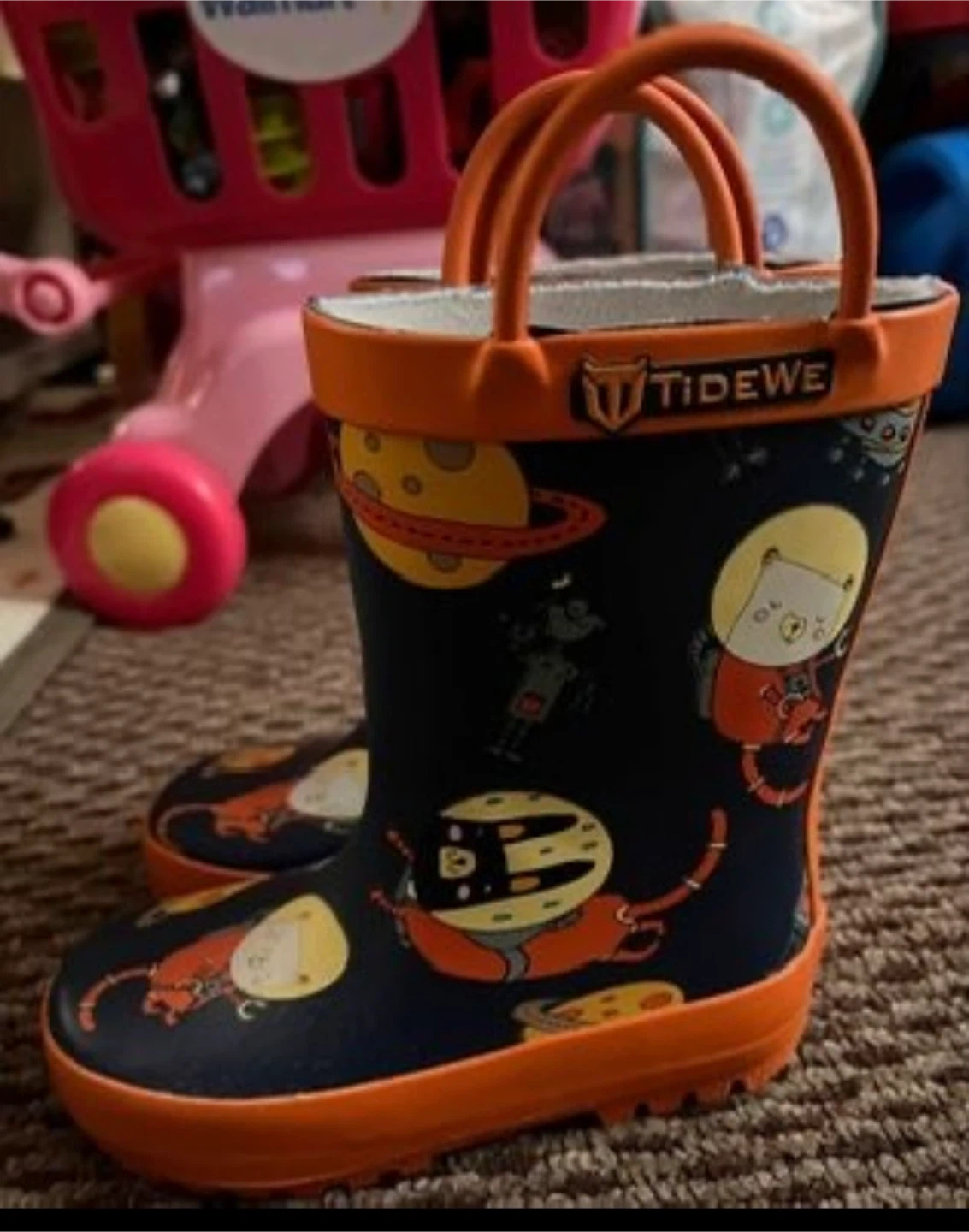 TideWe Kids Space Print Rain Boots ~ Size 7T - photo 2