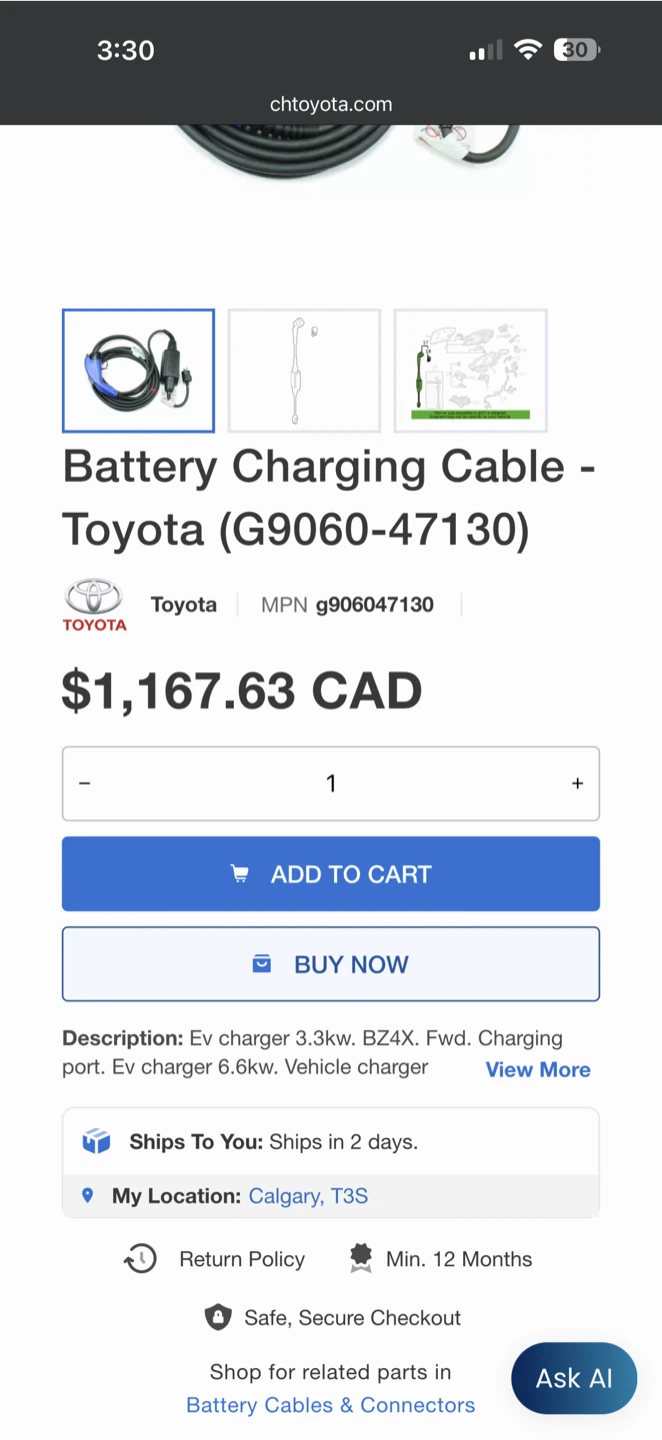 Toyota Battery Charging Cable G9060-47130 - photo 2