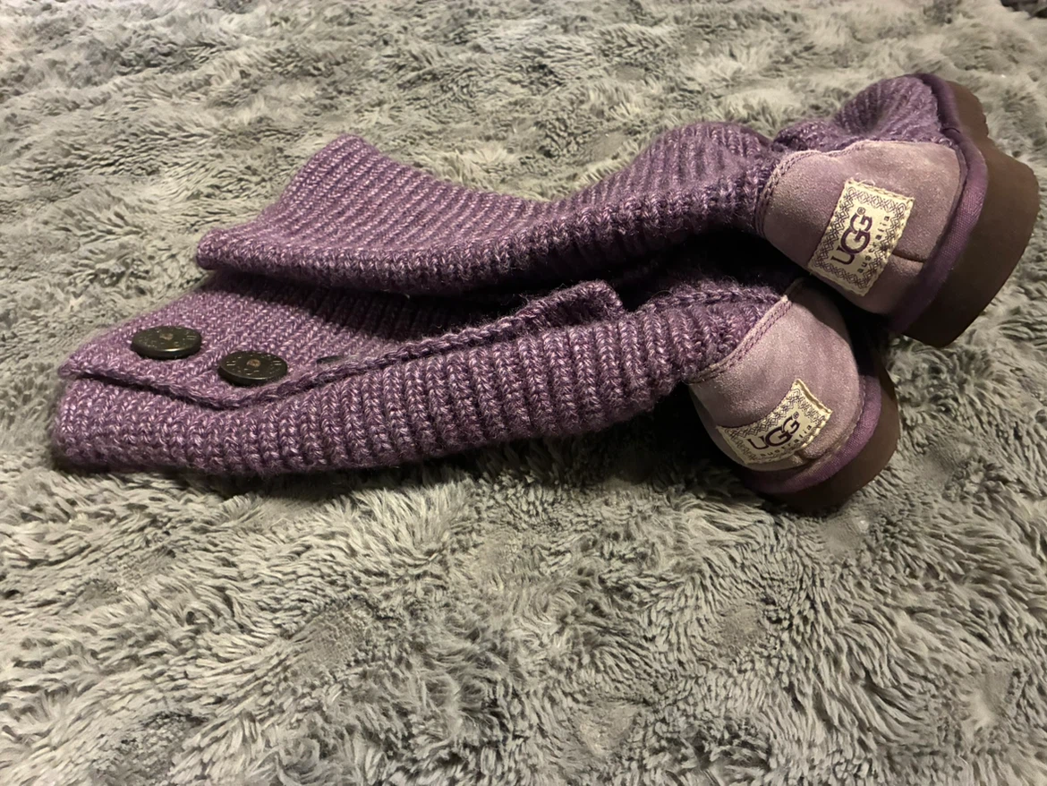 UGG Australia Knit Button Boots Purple