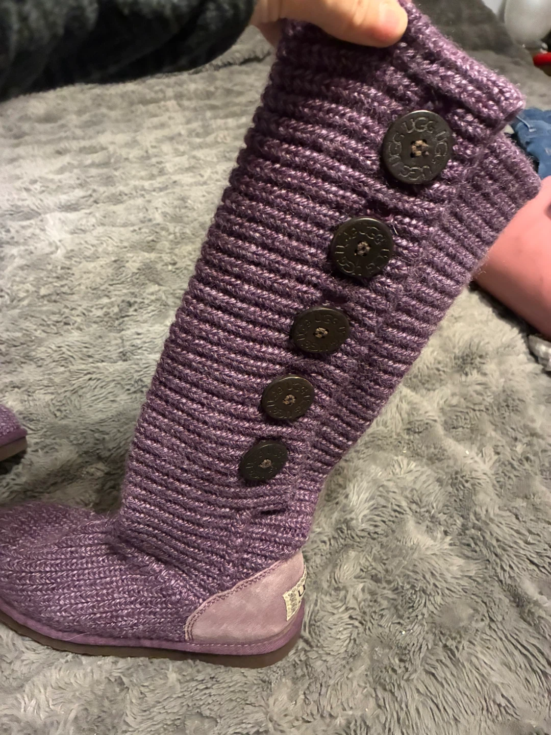 UGG Australia Knit Button Boots Purple - photo 4