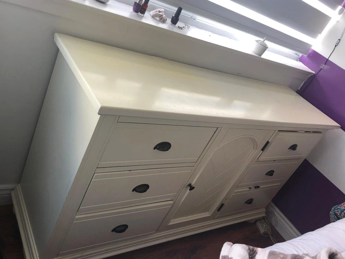 White Dresser and Two Nightstands