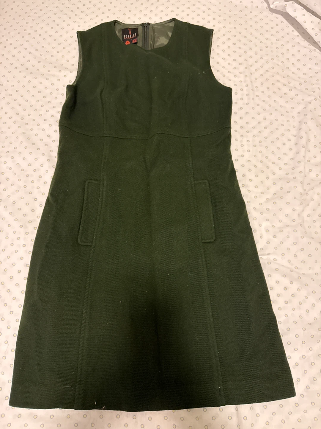 Jessica by Christopher Lai Dark Green Wool Dress