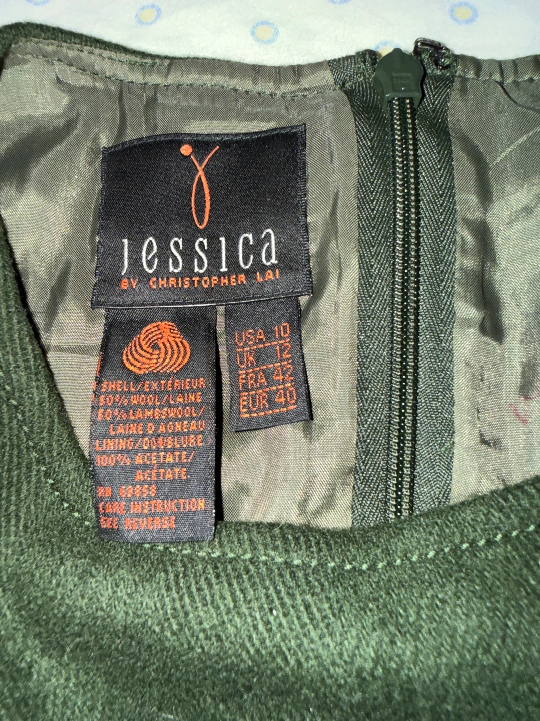 Jessica by Christopher Lai Dark Green Wool Dress - photo 2