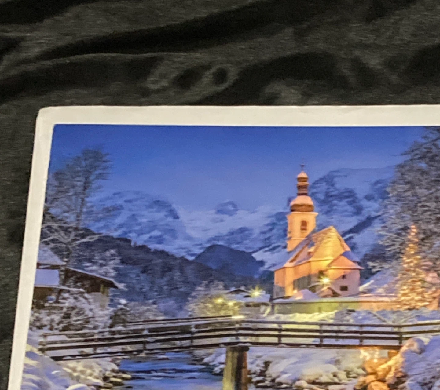 Winter Village Landscape Postcard