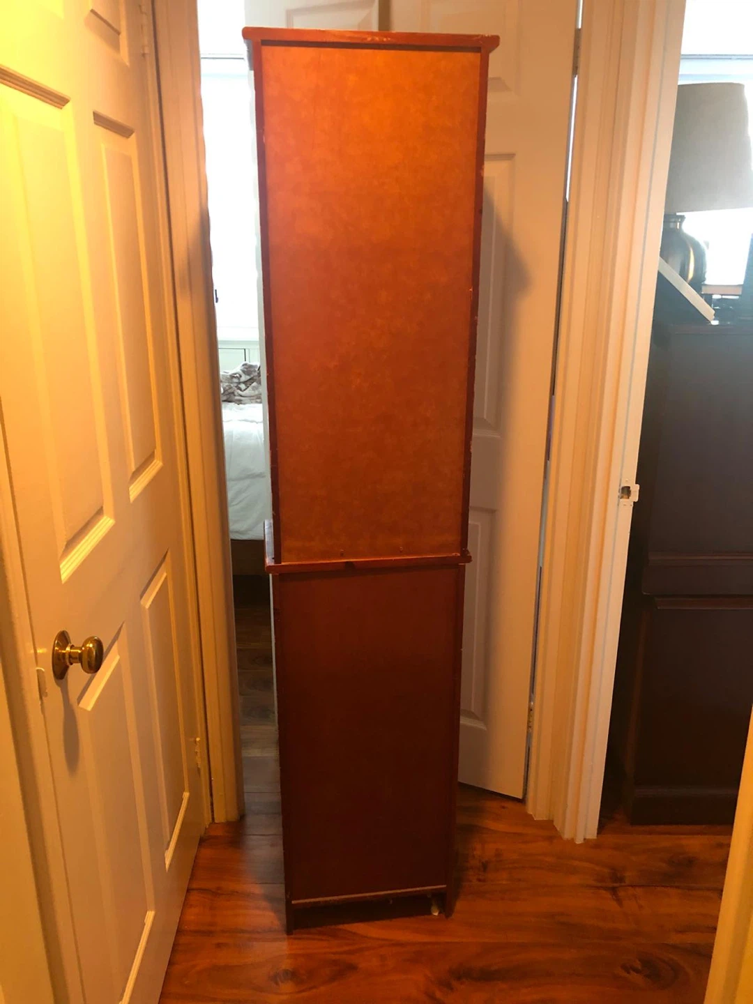 Tall wooden storage shelf cabinet - photo 4