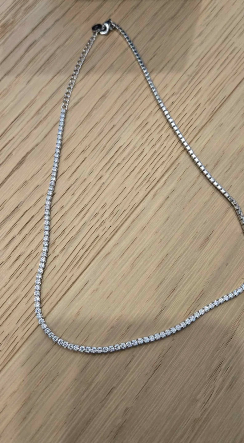 Blue Ruby CZ Tennis Necklace