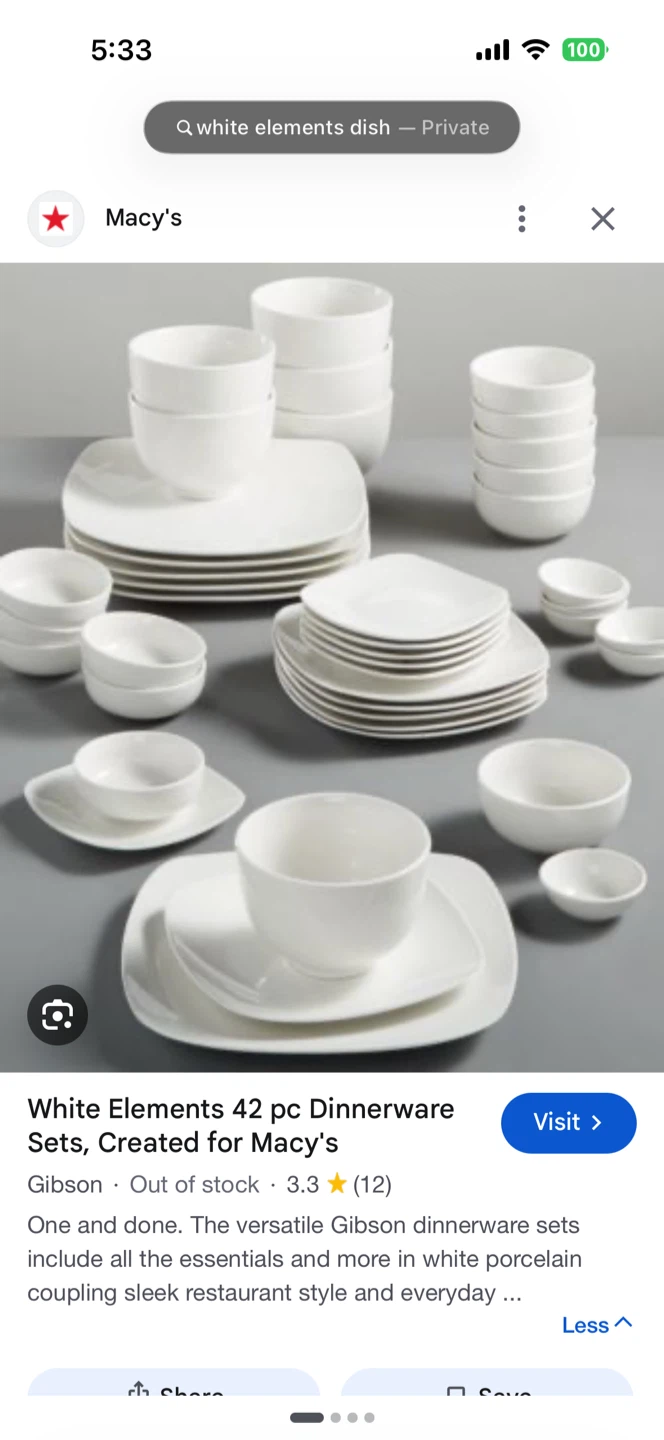 Gibson White Elements 42-Piece Dinnerware Set - photo 4