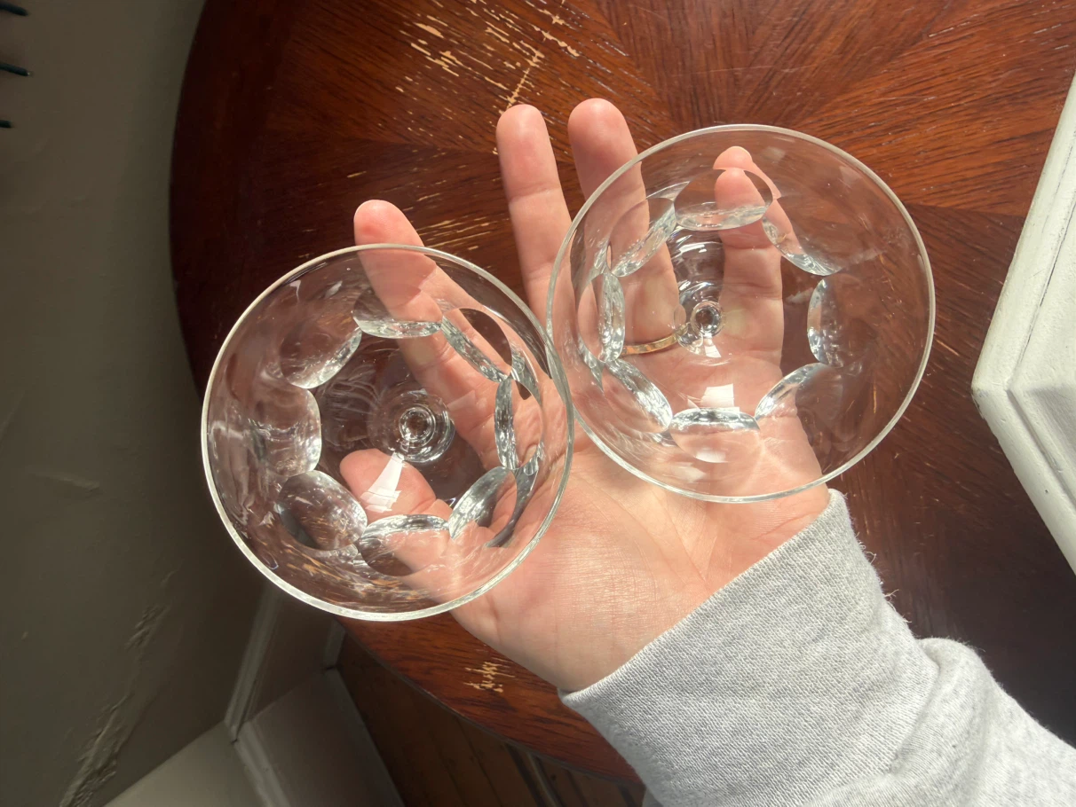 Round cut crystal champagne coupes - set of 2 - photo 3
