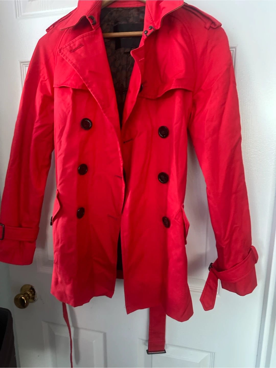Coach Red Trench Coat - photo 2