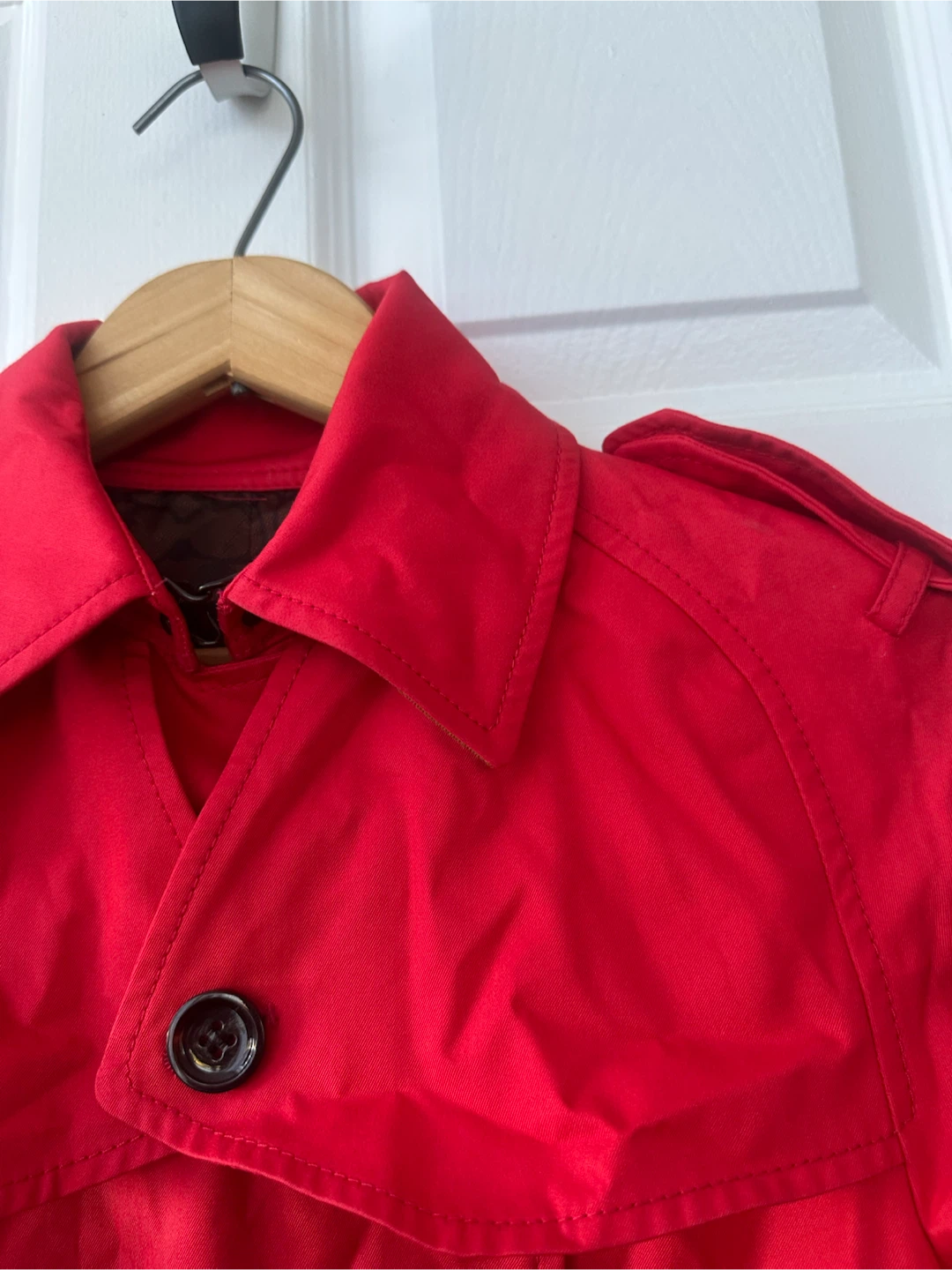 Coach Red Trench Coat - photo 3