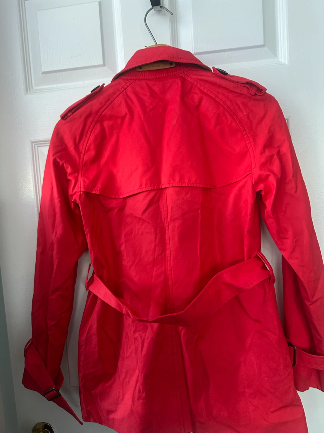 Coach Red Trench Coat - photo 4