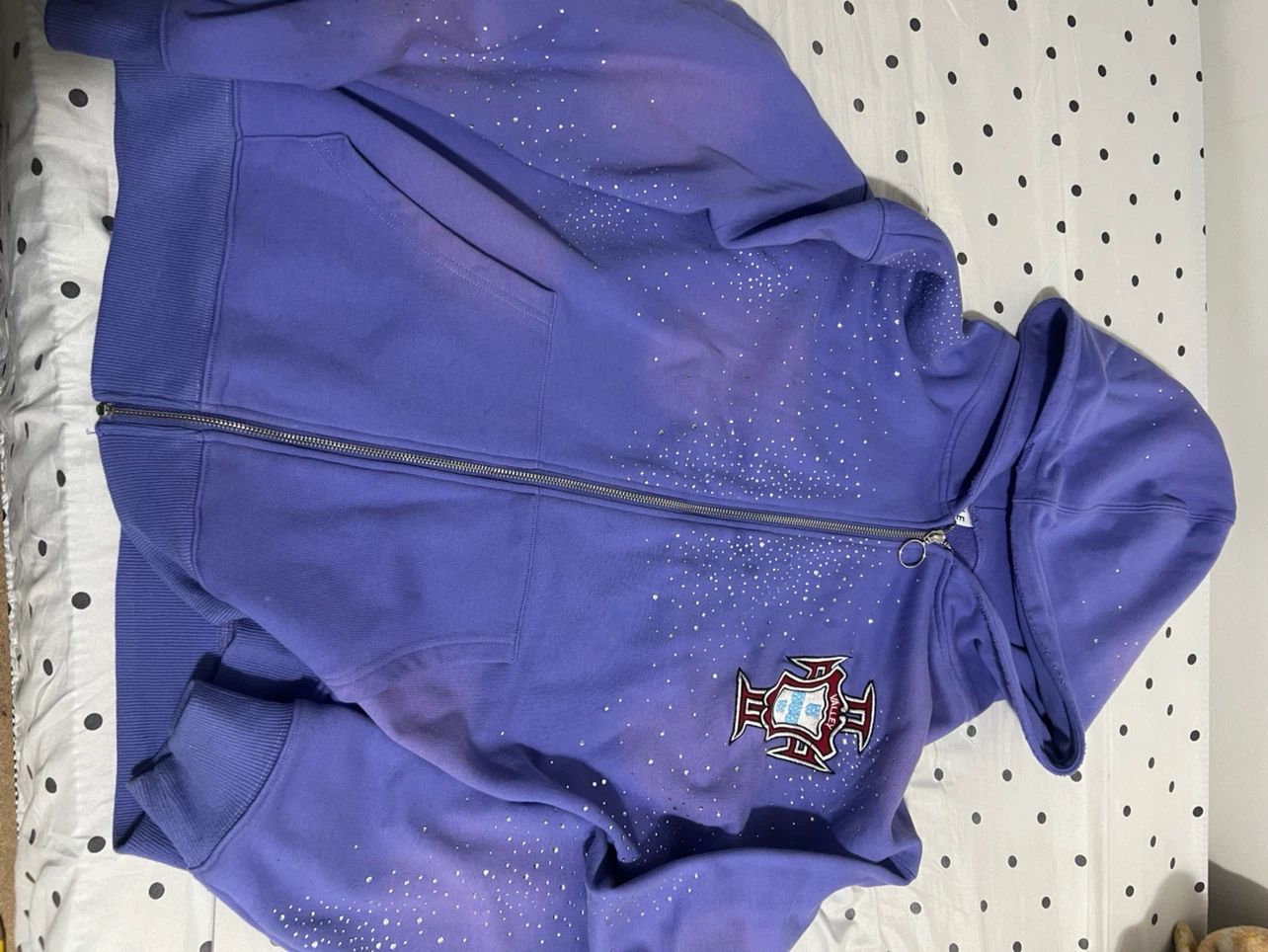 Valley Dreams Purple Rhinestone Zip-Up Hoodie