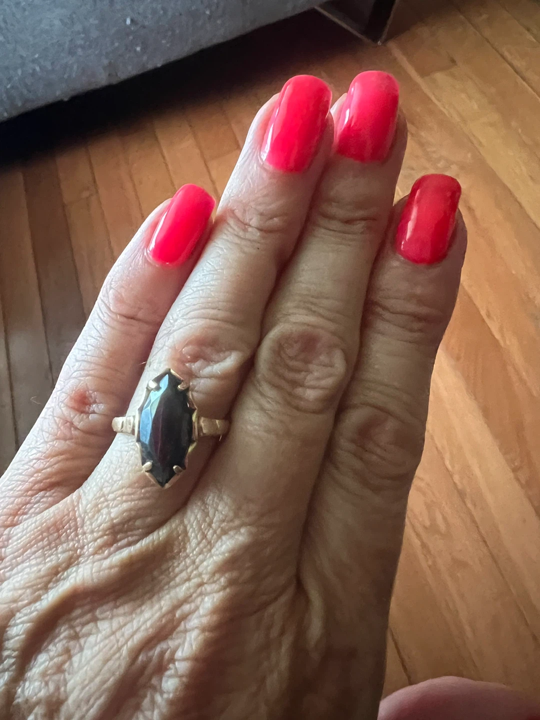10K Gold Marquise Cut Black Alaskan  Ring - photo 5