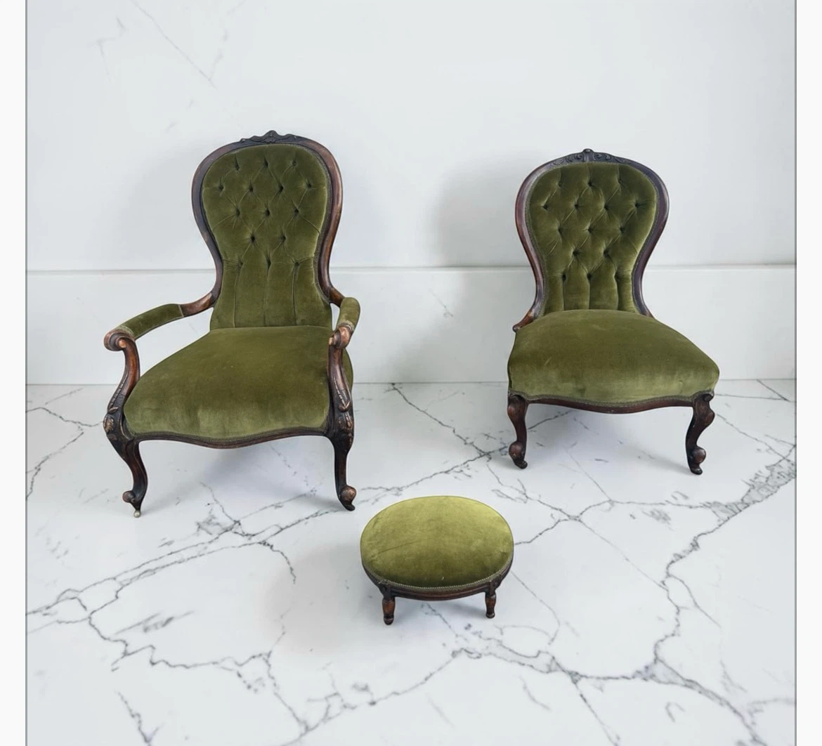 Antique Victoria mahogany chairs his and hers