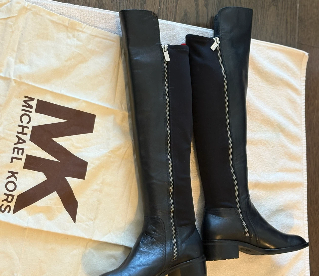 NWOT Michael Kors Black Leather Boots - photo 2