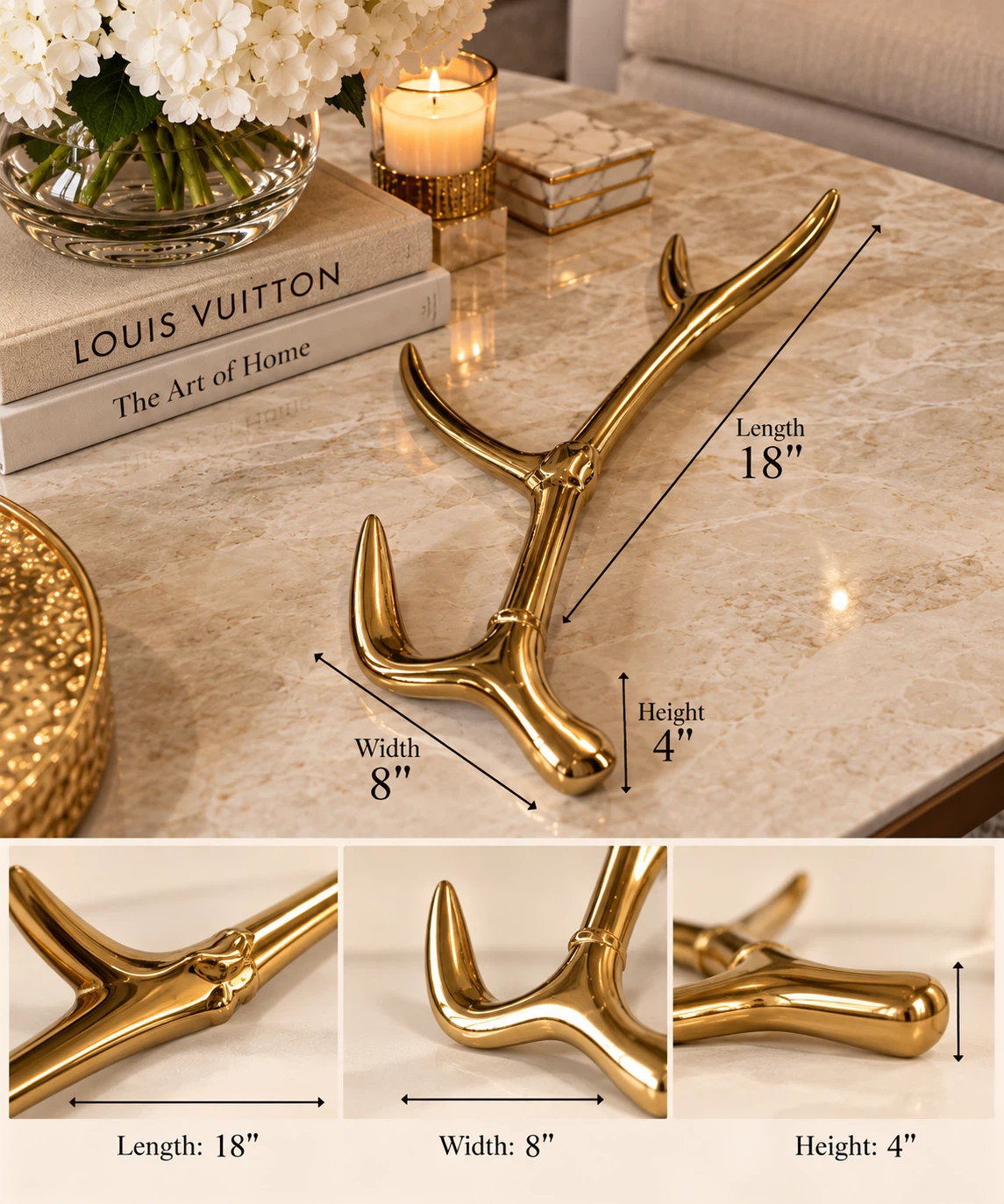 West Elm Brass Antler Wall Hook - photo 2