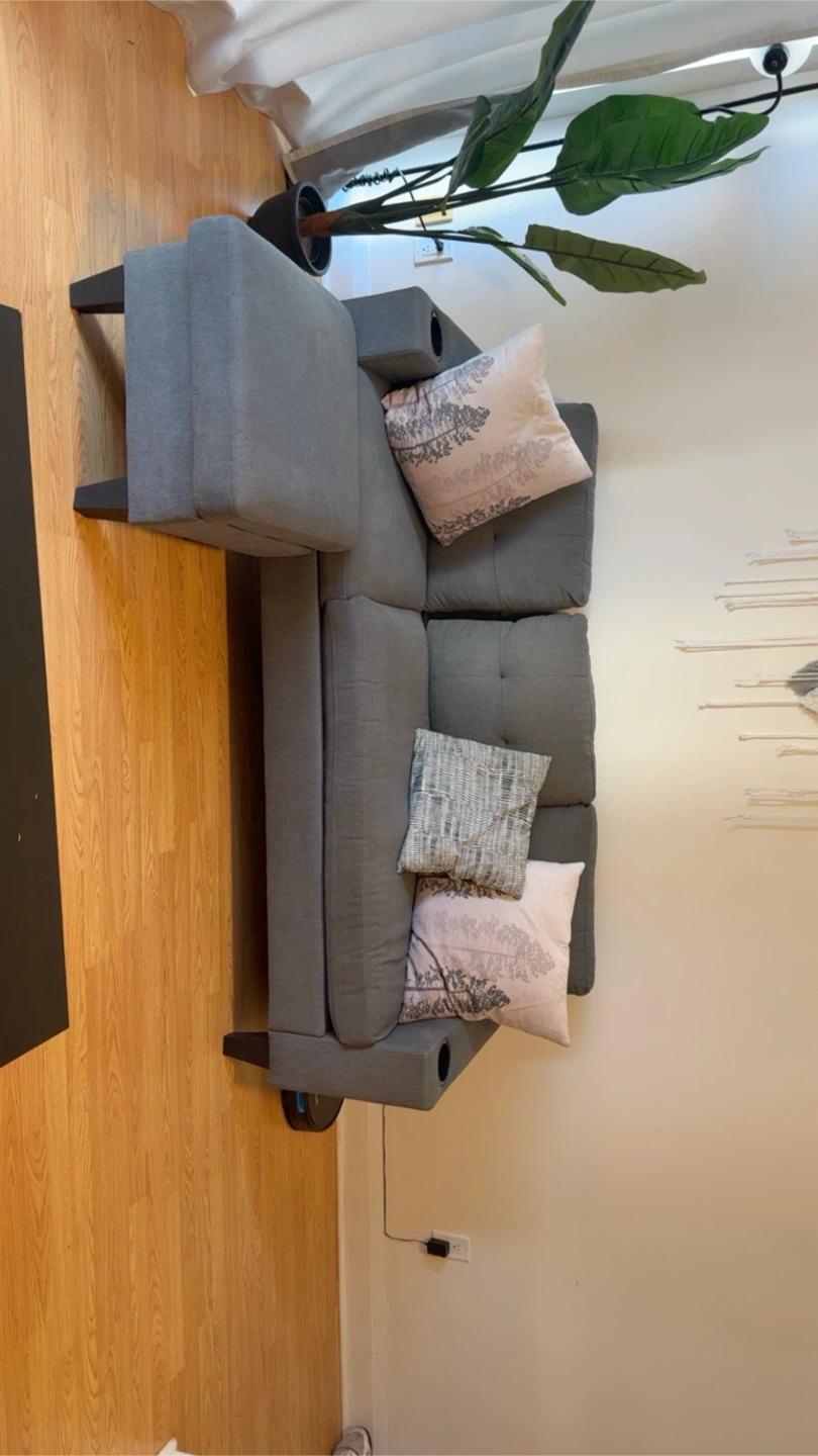 3 seater L shaped couch and Abstract Canvas Wall Art Set