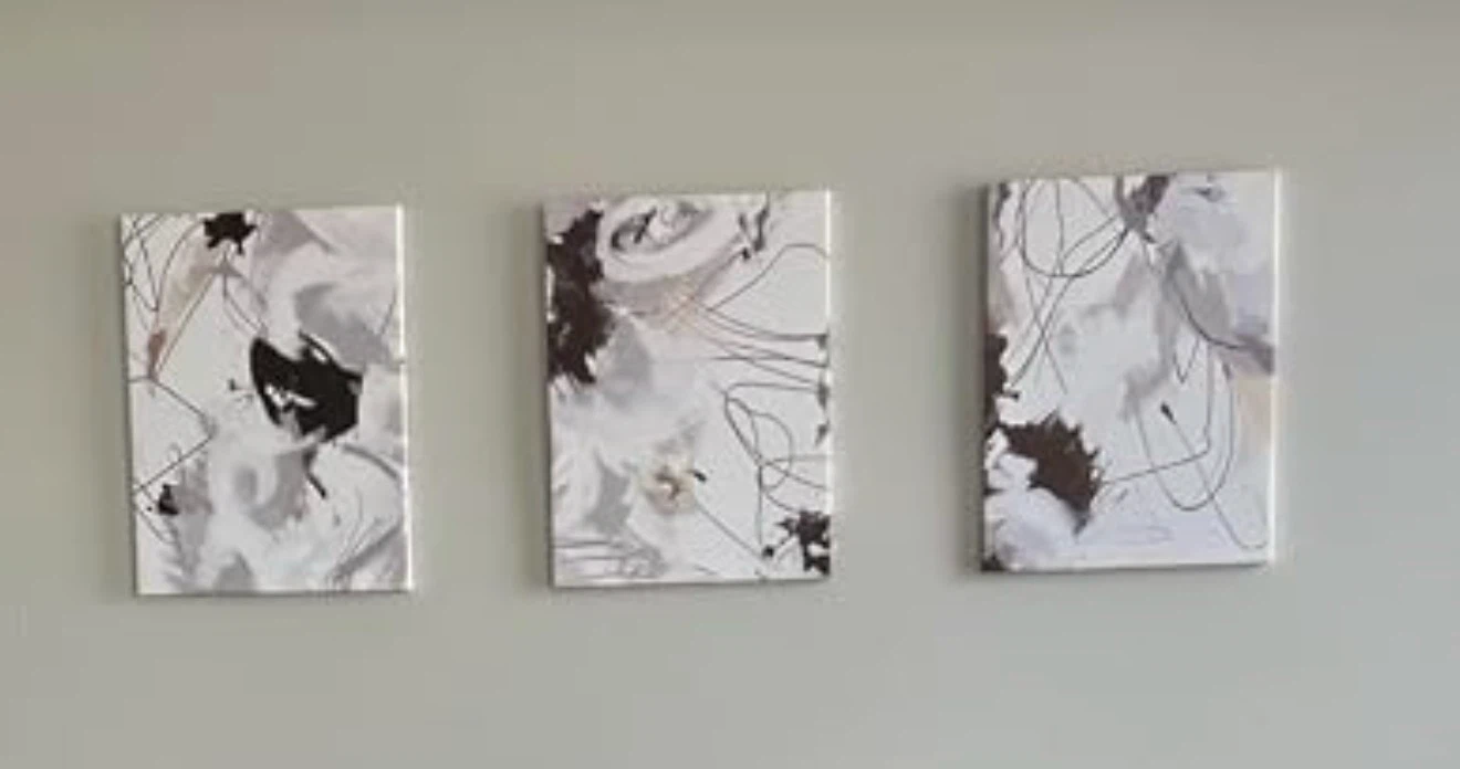 3 seater L shaped couch and Abstract Canvas Wall Art Set - photo 4