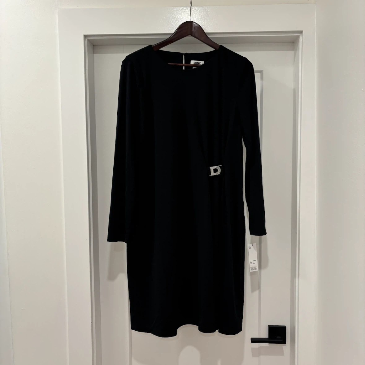 New DKNY Black Long Sleeve Dress Size 12 - photo 2
