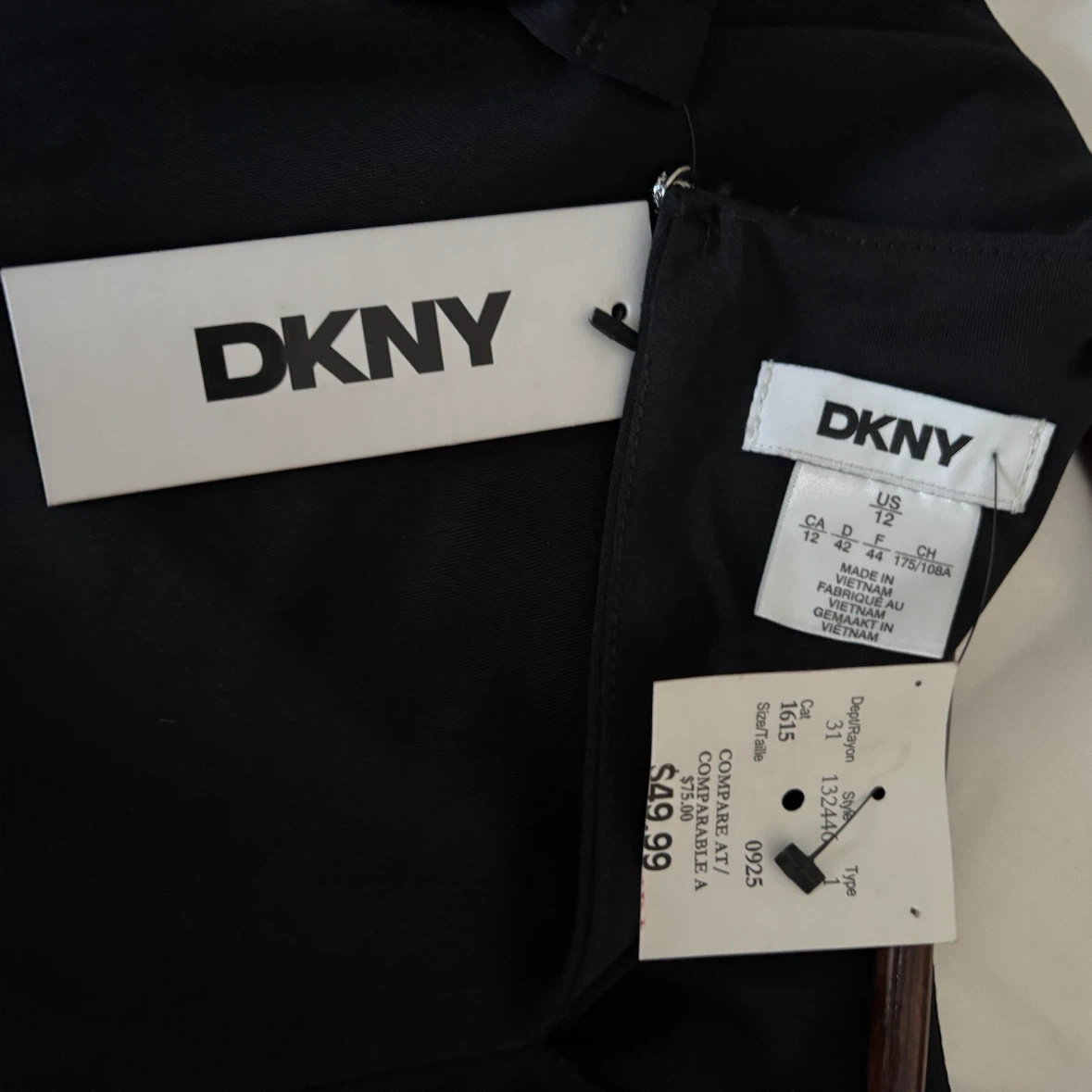 New DKNY Black Long Sleeve Dress Size 12 - photo 3