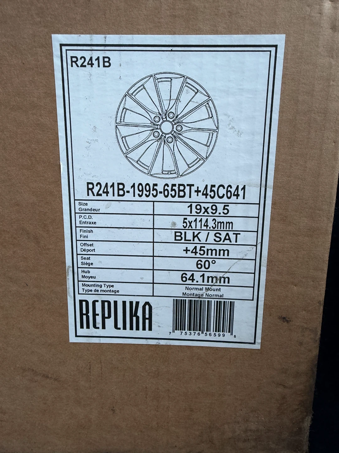 Replika R241B Alloy Wheel 19x9.5 - photo 3