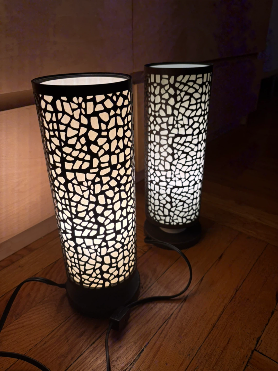 Set of Two Cylinder Accent Lamps