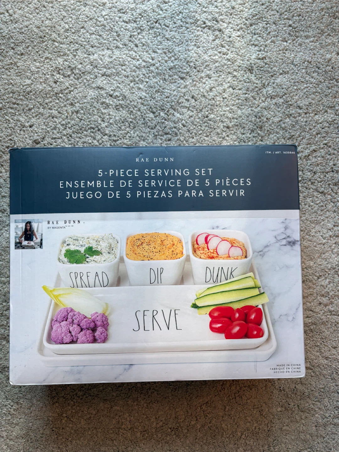 Rae Dunn 5-Piece Stoneware Serving Set