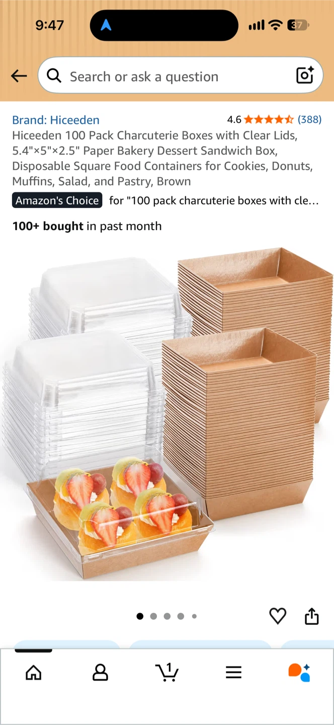 Hiceeden 100 Pack Charcuterie Boxes with Clear Lids