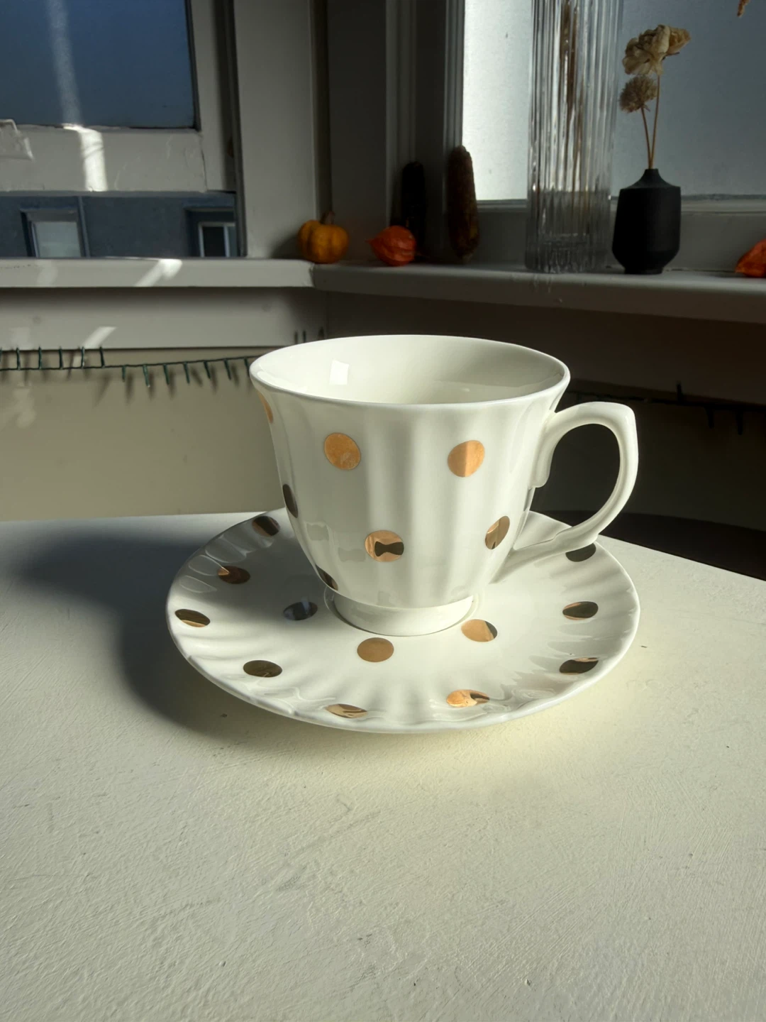 Teacup + saucer set from Goldie