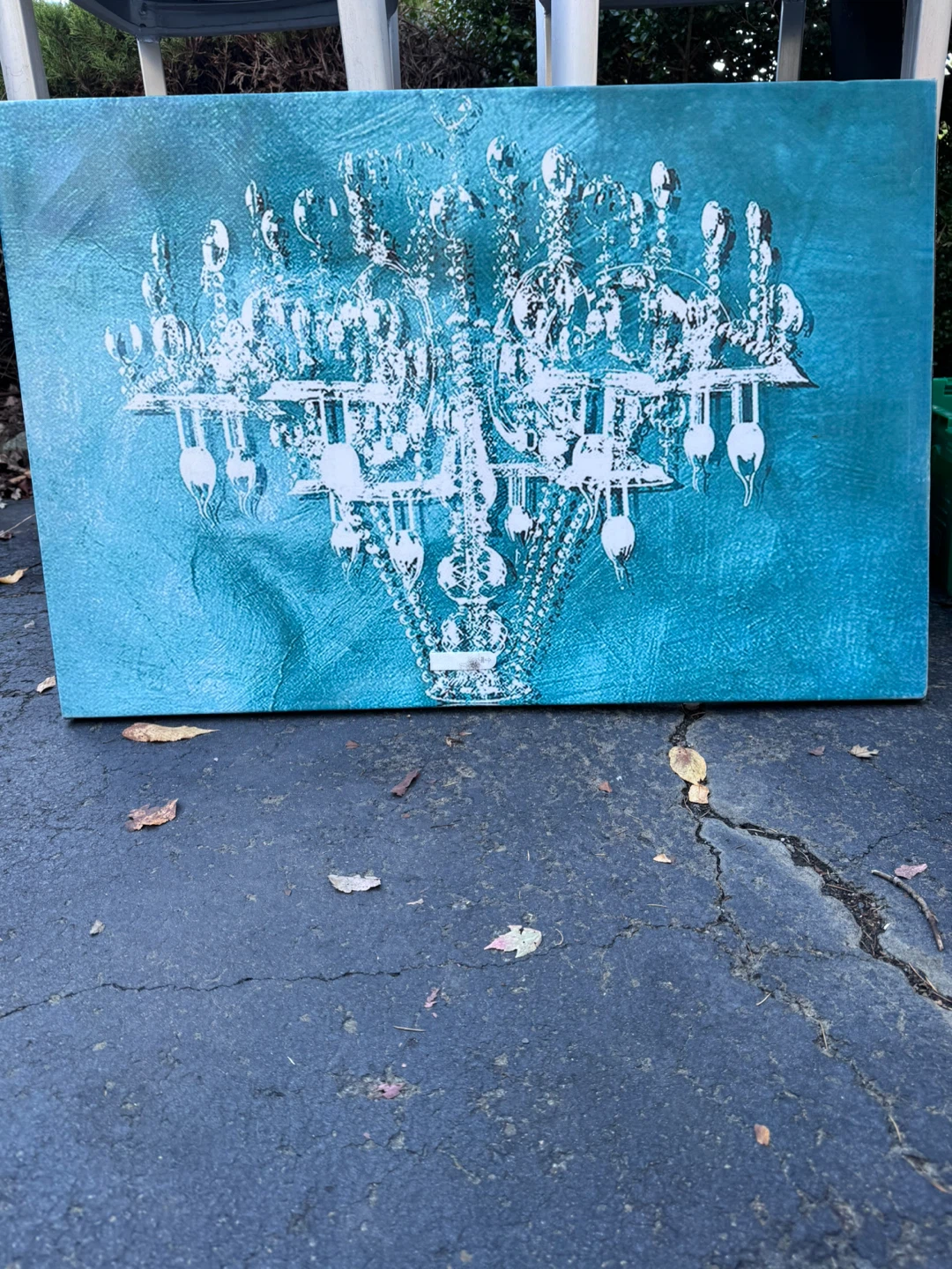 Teal Chandelier Wall Art Canvas