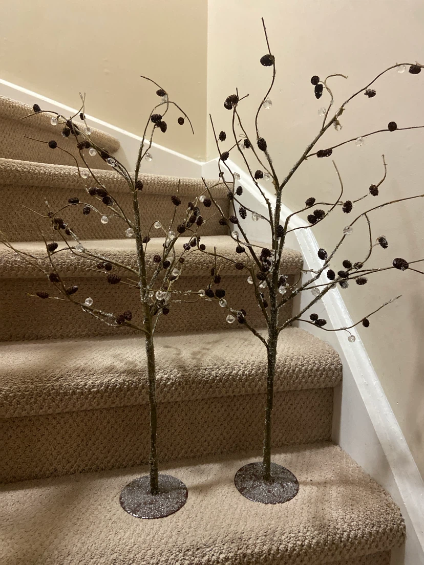 Set of Two Decorative Twig Trees