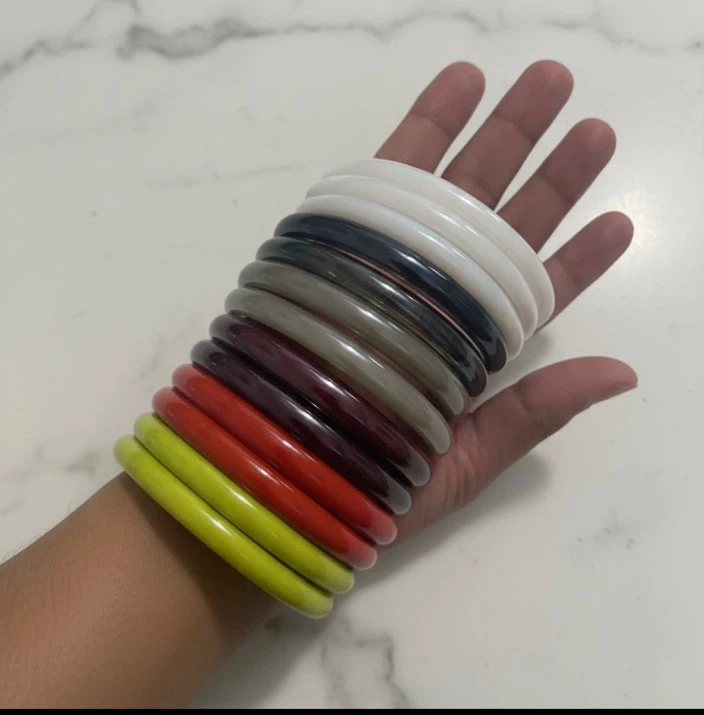 Set of 12 Assorted Colour Resin Bangles