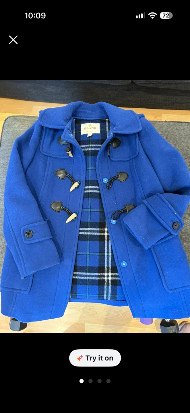 Wool Blue Duffle Coat
