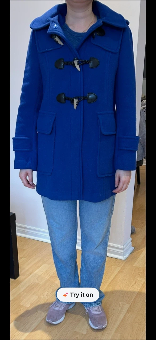 Wool Blue Duffle Coat - photo 3