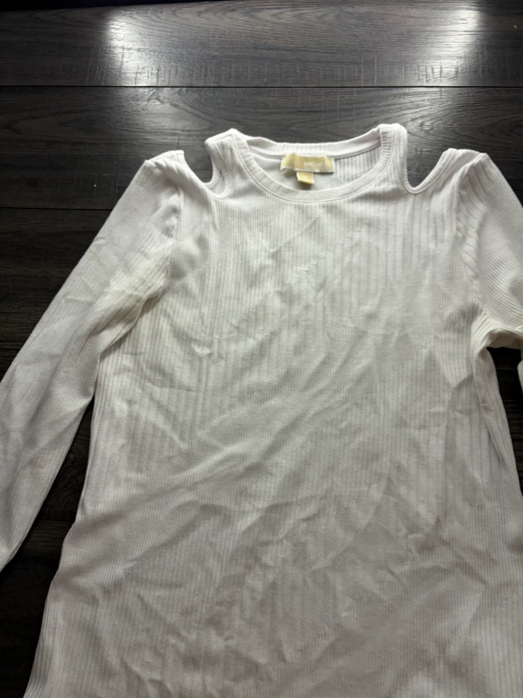 Michael Kors Cold Shoulder Ribbed Top