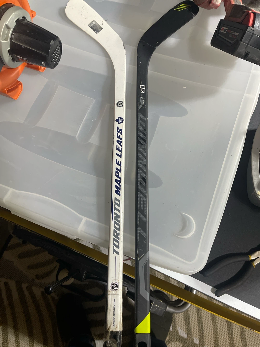 Sher-Wood and Warrior Hockey Sticks