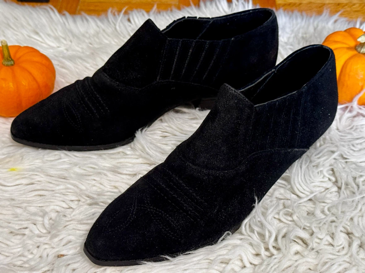 Sam & Libby black suede booties