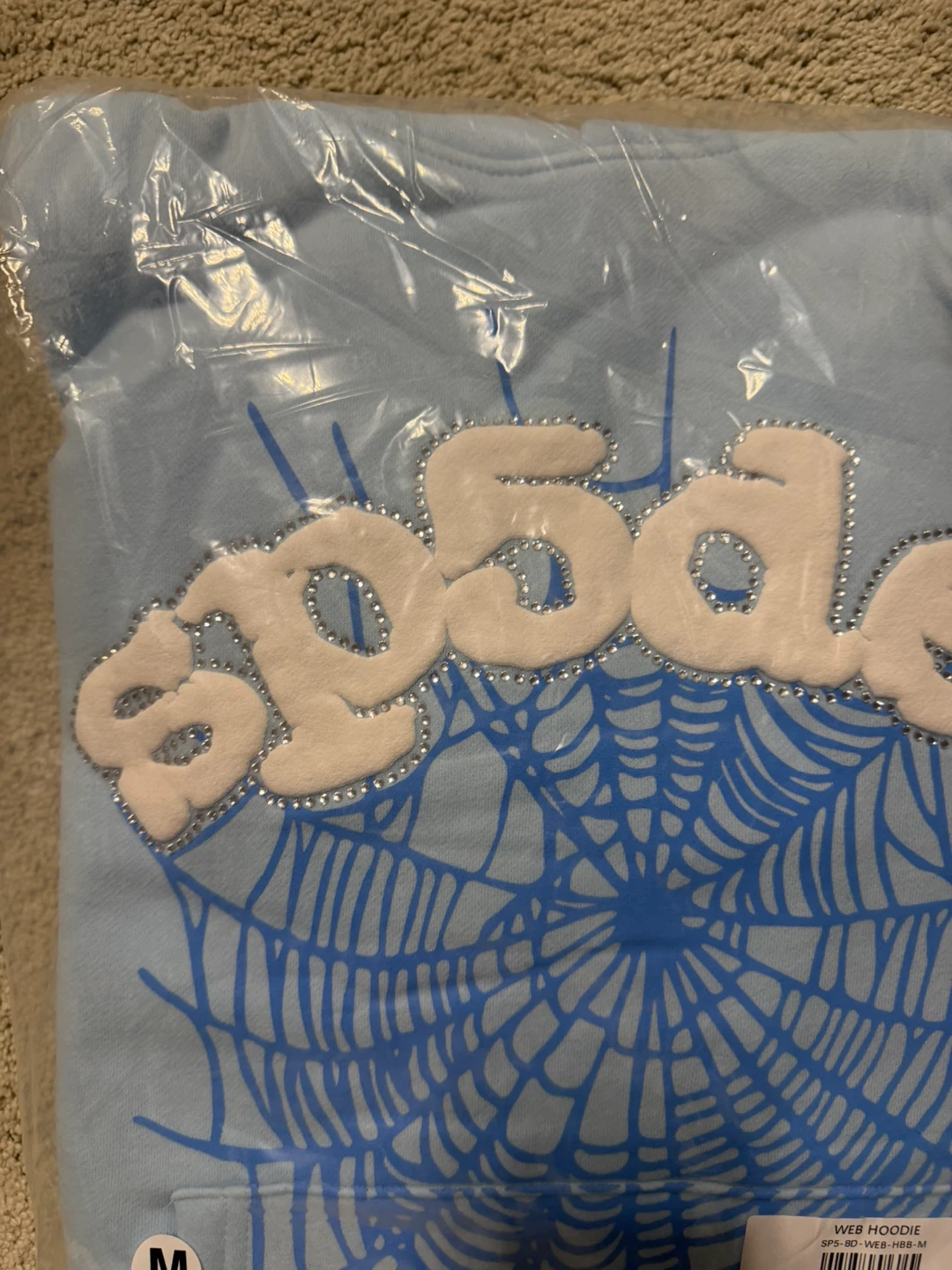 Sp5der Web Hoodie Light Blue - photo 3