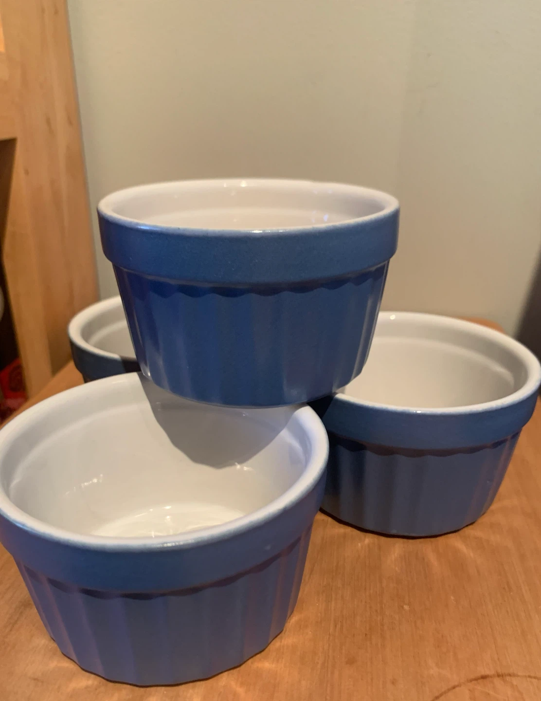 Set of 4 Blue 6 oz Stoneware Ramekins - photo 2