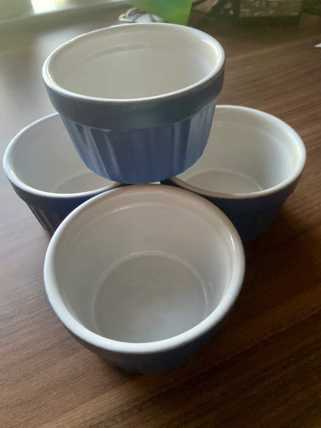 Set of 4 Blue 6 oz Stoneware Ramekins - photo 3