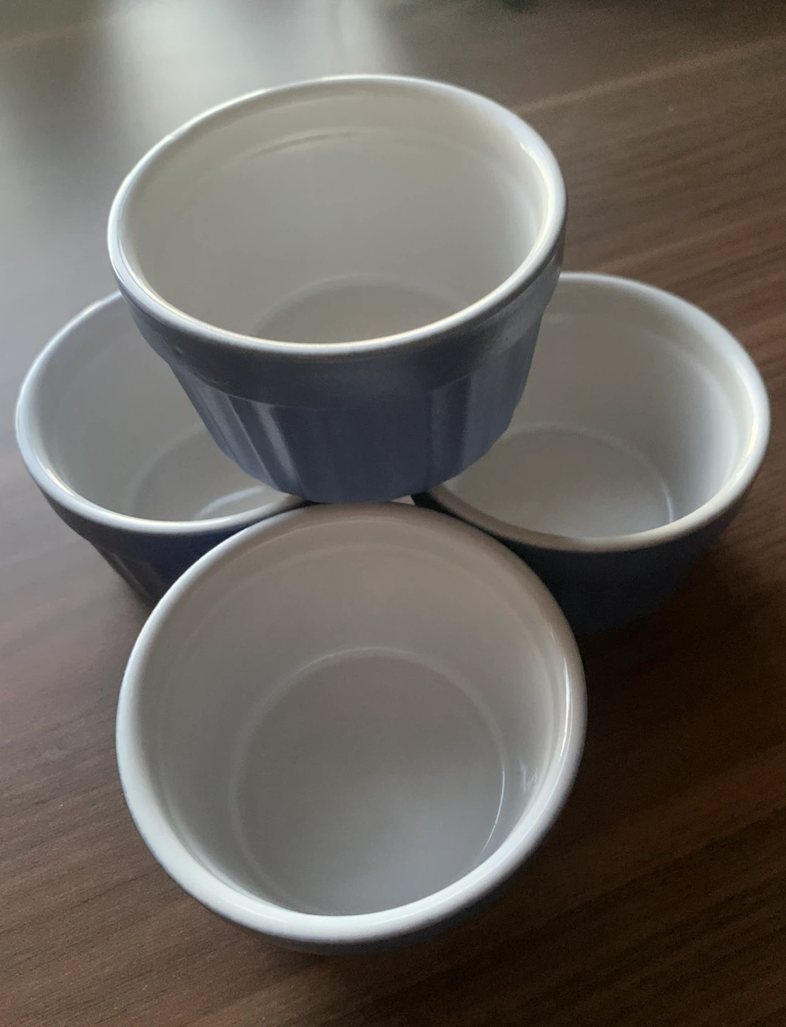 Set of 4 Blue 6 oz Stoneware Ramekins - photo 4