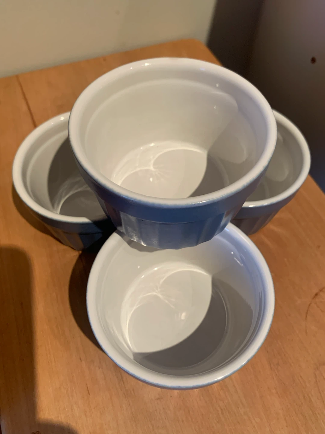 Set of 4 Blue 6 oz Stoneware Ramekins - photo 5