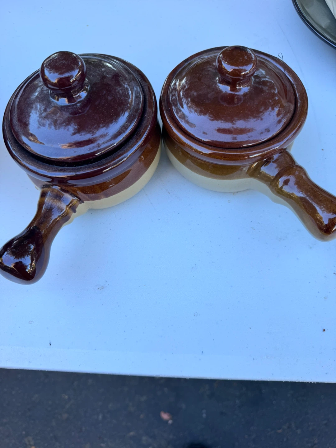 Set of Two Ceramic Onion Soup Bowls